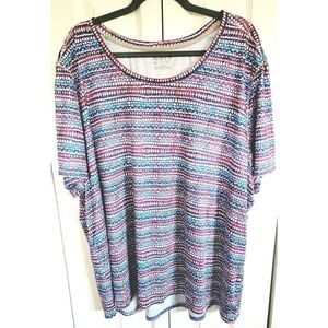 Reel Legends 4X Red White Blue V- Neck‎ Shirt Top Reel-Tec Performance SS